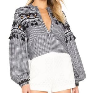 Dodo Bar Or Boho Cotton Nathaniel Tassel Top